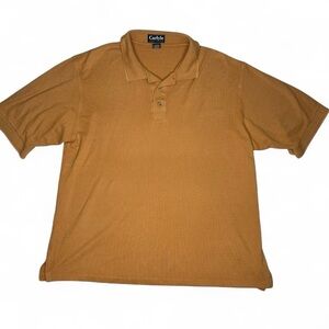 Vintage Carlyle Mens Polo Shirt Size XL Burnt Orange Collared Short Sleeve Knit